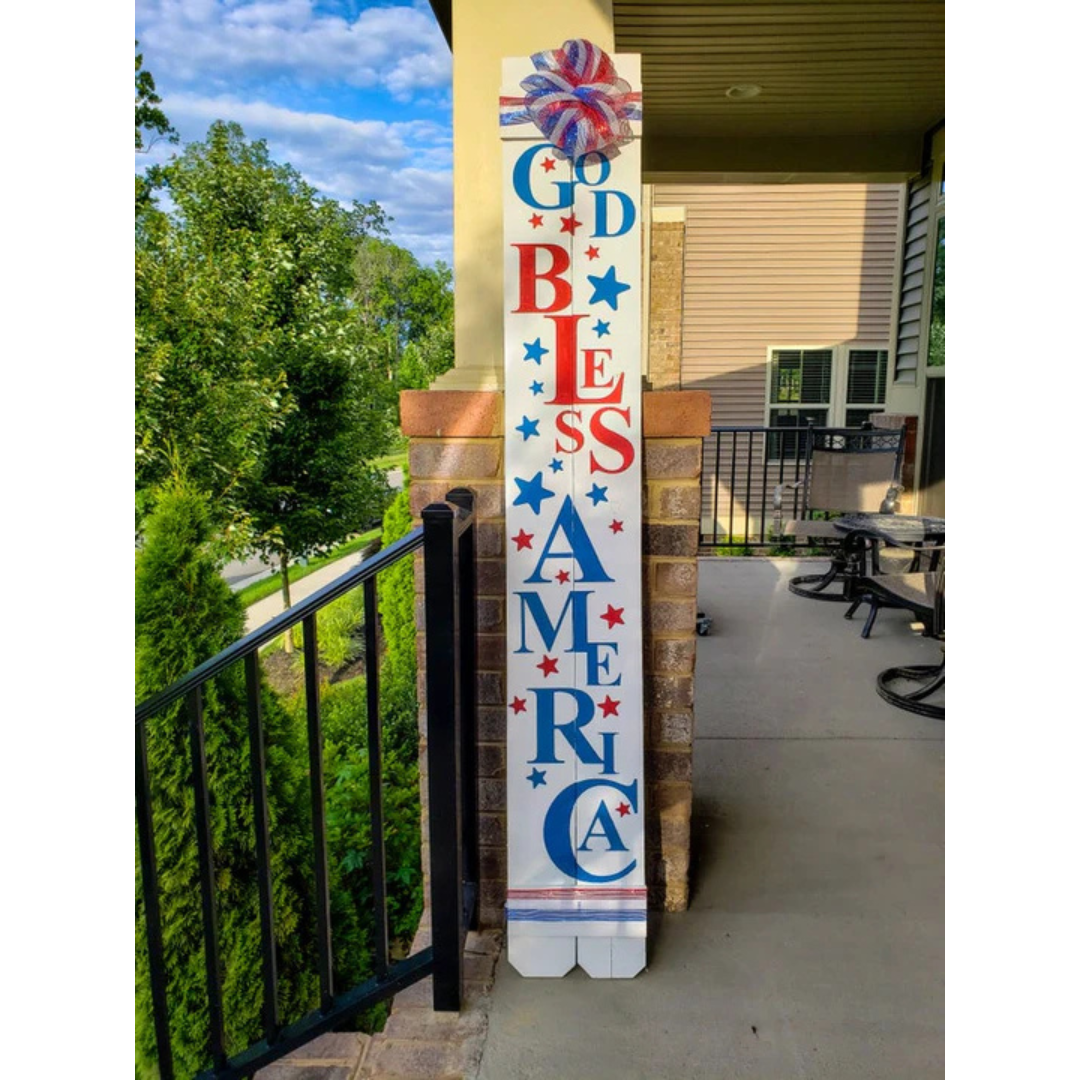 God Bless America Porch Sign