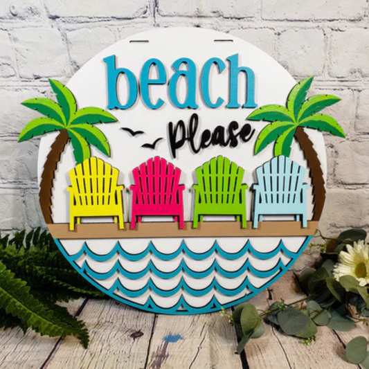 "Beach Please" Door Hanger