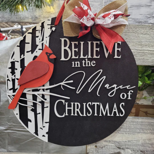 "Believe in the Magic of Christmas" Door Hanger