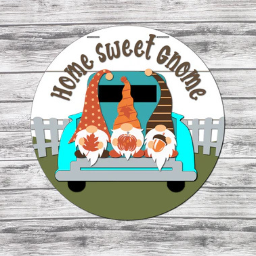 "Home Sweet Gnome" Door Hanger