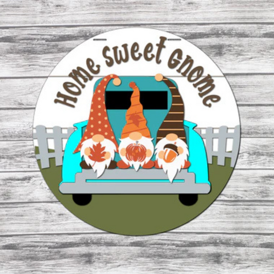 "Home Sweet Gnome" Door Hanger