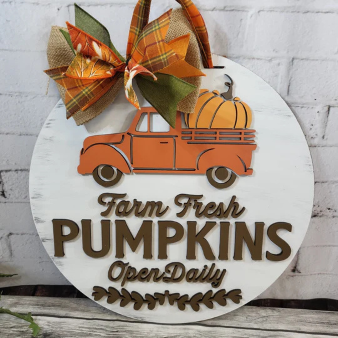 "Farm Fresh Pumpkins Truck" Door Hanger